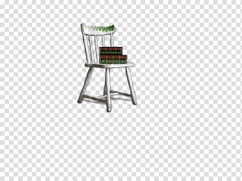 Table Seat Chair Wood, With books on white wooden chair backrest, seat, rest transparent background PNG clipart