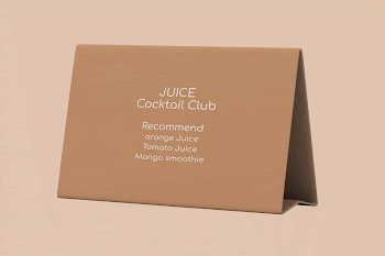 Table tent mockup, brown 3D | Free PSD Mockup - rawpixel