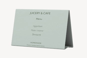 Table tent mockup, green 3D | Free PSD Mockup - rawpixel