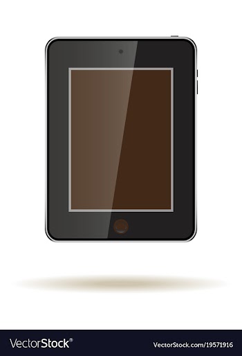 Tablet in ipad style black color with blank touch vector image
