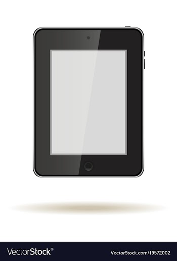 Tablet in ipad style black color with blank touch vector image