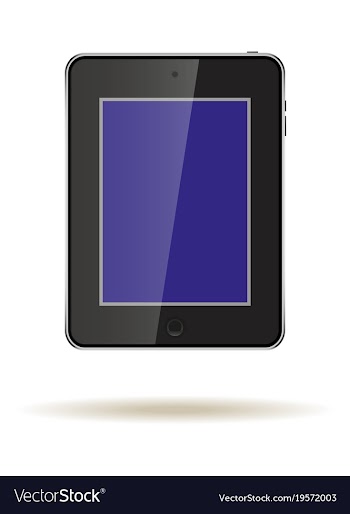 Tablet in ipad style black color with blank touch vector image