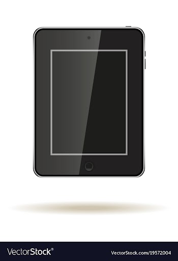 Tablet in ipad style black color with blank touch vector image