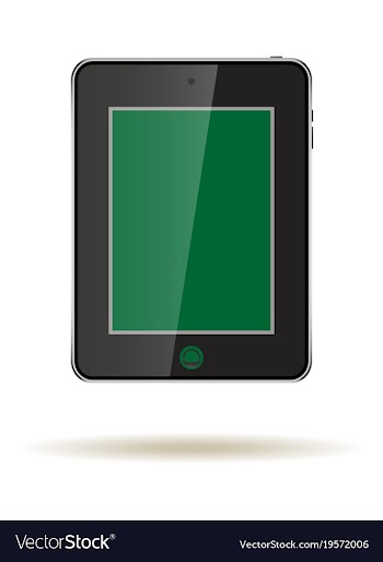 Tablet in ipad style black color with blank touch vector image