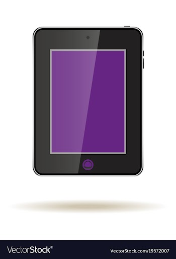 Tablet in ipad style black color with blank touch vector image