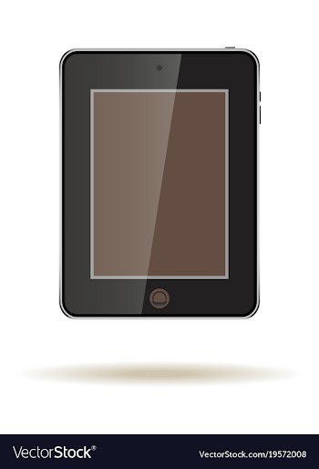 Tablet in ipad style black color with blank touch vector image