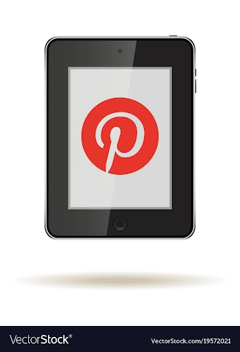 Tablet in ipad style black color with social vector image