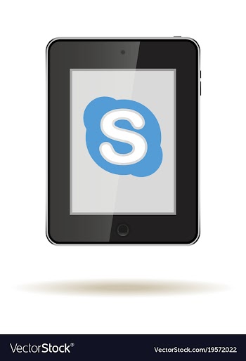 Tablet in ipad style black color with social vector image