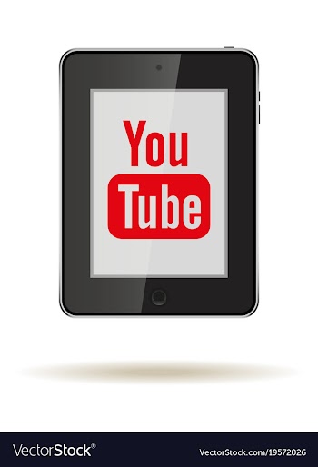 Tablet in ipad style black color with social vector image