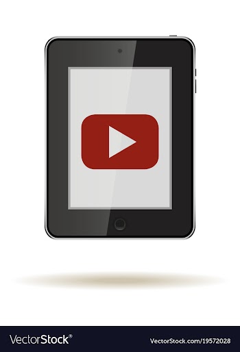 Tablet in ipad style black color with social vector image