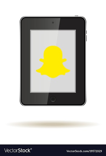 Tablet in ipad style black color with social vector image
