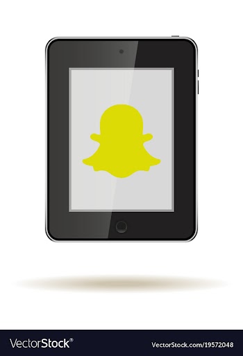 Tablet in ipad style black color with social vector image