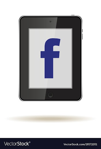 Tablet in ipad style black color with social vector image