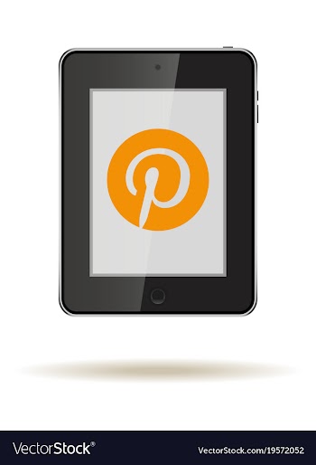 Tablet in ipad style black color with social vector image