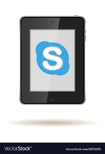 Tablet in ipad style black color with social vector image