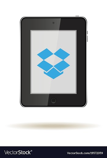 Tablet in ipad style black color with social vector image
