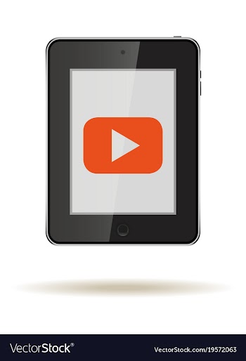 Tablet in ipad style black color with social vector image