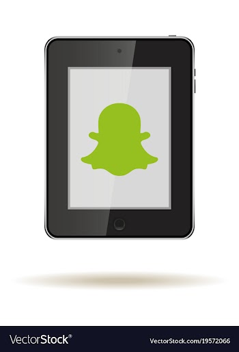 Tablet in ipad style black color with social vector image
