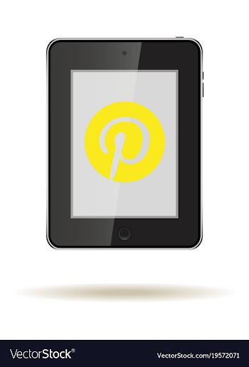 Tablet in ipad style black color with social vector image