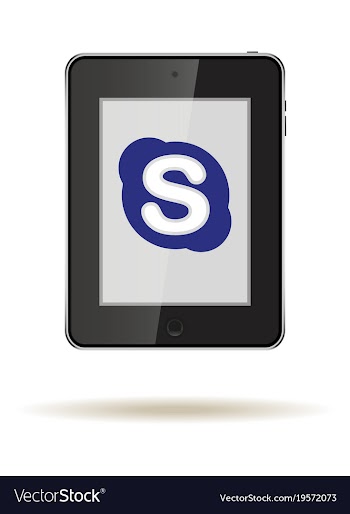 Tablet in ipad style black color with social vector image