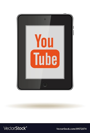Tablet in ipad style black color with social vector image