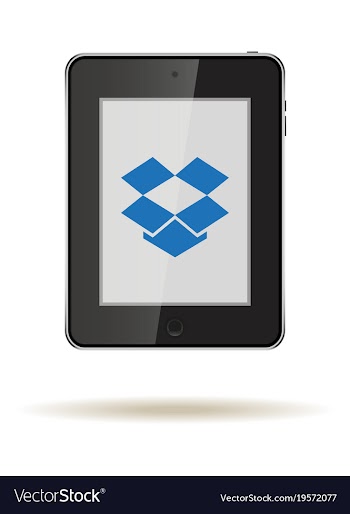 Tablet in ipad style black color with social vector image