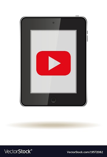 Tablet in ipad style black color with social vector image
