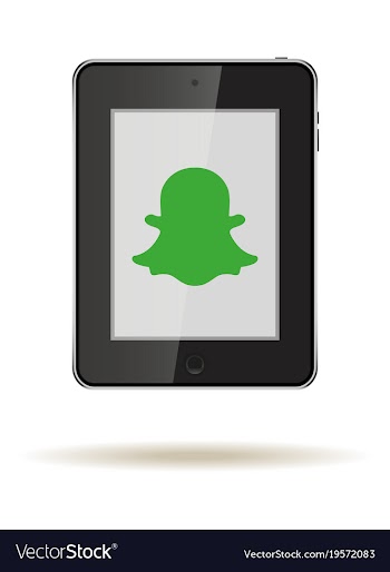 Tablet in ipad style black color with social vector image