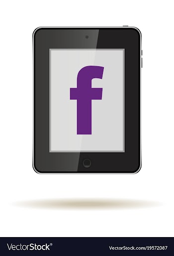 Tablet in ipad style black color with social vector image