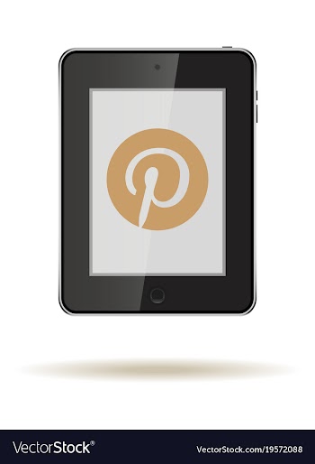 Tablet in ipad style black color with social vector image