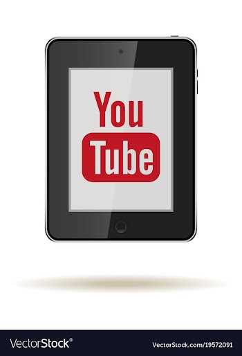 Tablet in ipad style black color with social vector image