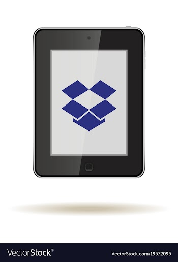 Tablet in ipad style black color with social vector image