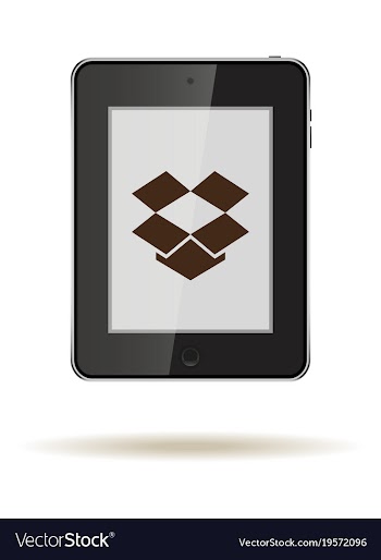 Tablet in ipad style black color with social vector image