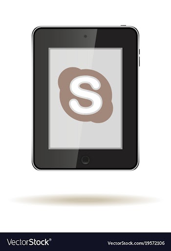 Tablet in ipad style black color with social vector image