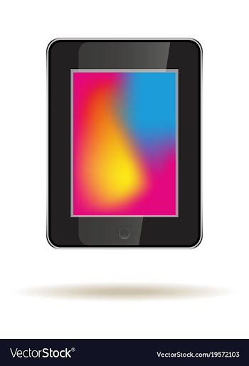 Tablet in ipad style black color with trending vector image