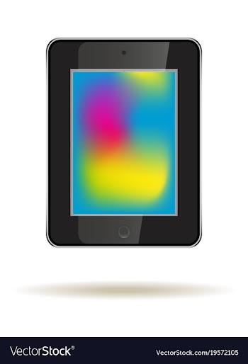 Tablet in ipad style black color with trending vector image