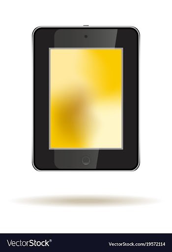 Tablet in ipad style black color with trending vector image
