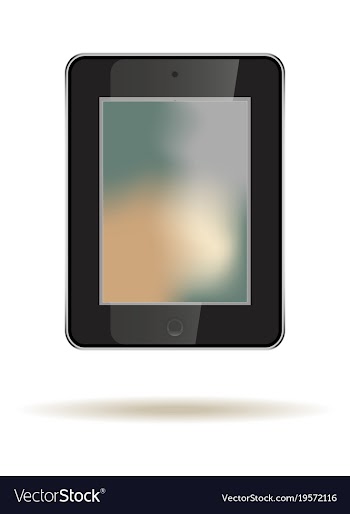 Tablet in ipad style black color with trending vector image