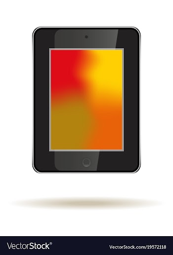 Tablet in ipad style black color with trending vector image