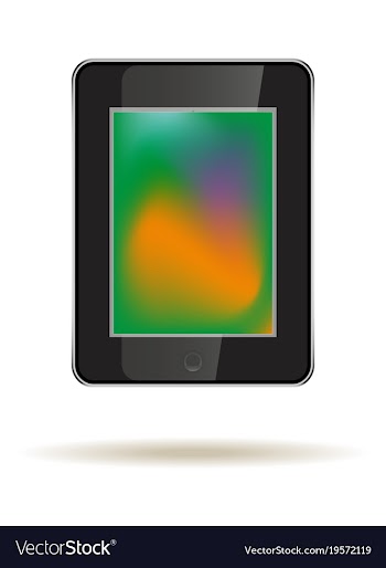 Tablet in ipad style black color with trending vector image