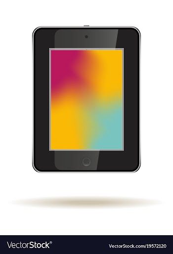 Tablet in ipad style black color with trending vector image