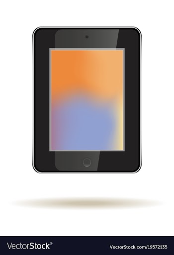 Tablet in ipad style black color with trending vector image