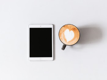 Tablet Minimal Flatlay with Coffee 1