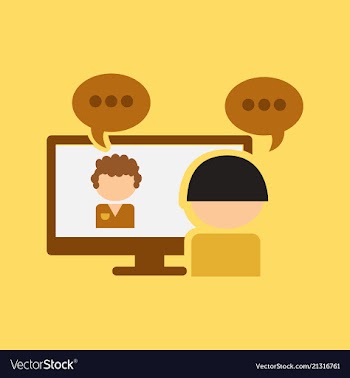 Tablet pc with internet conference app director vector image