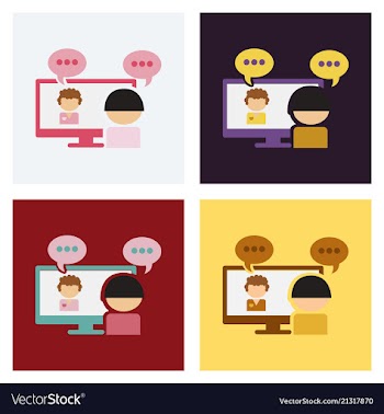 Tablet pc with internet conference app director vector image