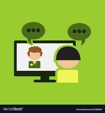 Tablet pc with internet conference app director vector image