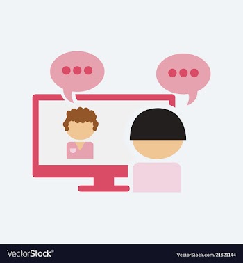 Tablet pc with internet conference app director vector image