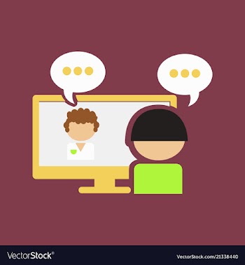 Tablet pc with internet conference app director vector image