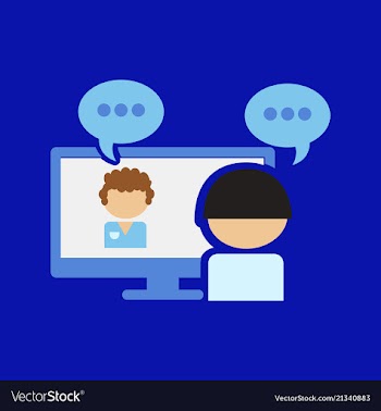 Tablet pc with internet conference app director vector image