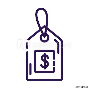 tag hanging with price commercial line style